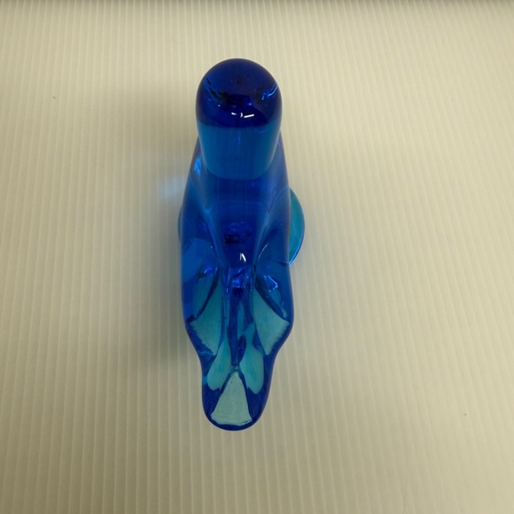 Vintage Art Glass Blue Bird of Happiness Leo Ward 1995 Terra Studios Figurine - Picture 4 of 6